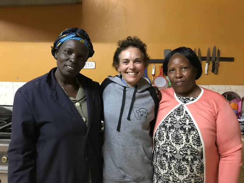 Gal pals in the kitchen at our compound